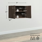 Elite 32 Stackable Wall Cabinet, Espresso