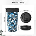 thumbnail image 3 of Rateoe Sea Animal Pattern Travel Coffee Mug Tumbler with Flip Lid | Reusable Insulated Stainless Steel Cold Brew Iced Coffee Cup Thermos, 3 of 8