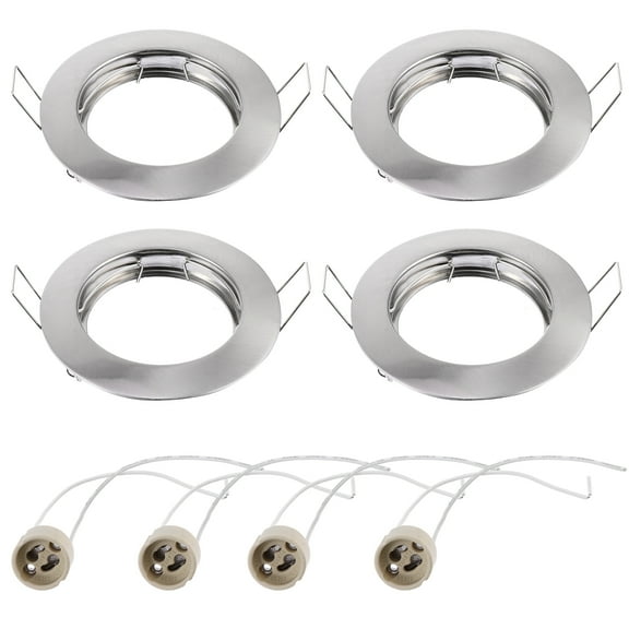 Parvistic 8pcs Round Recessed Spotlights Trim Ring Fitting with GU10 Lamp Holder