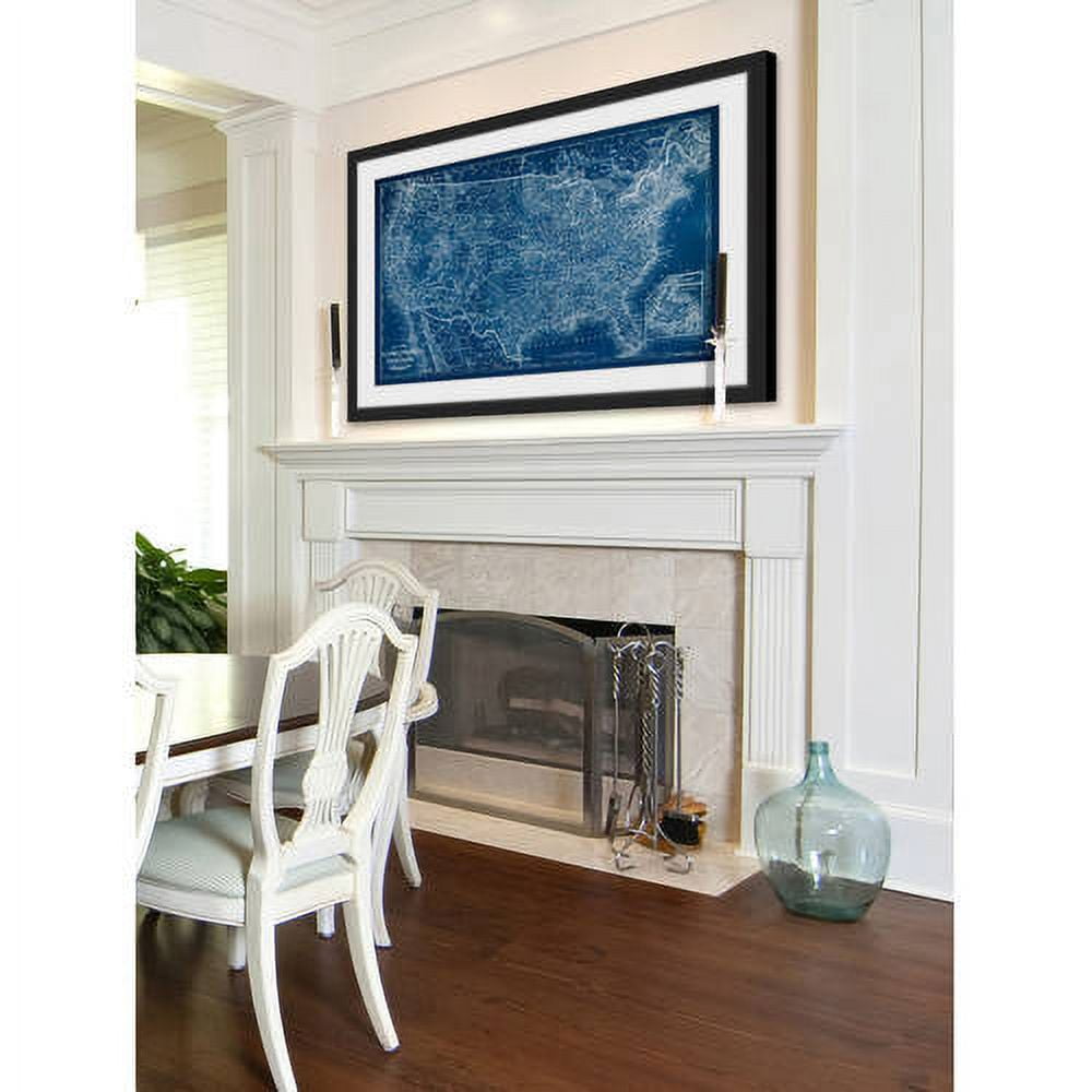 "US Map Blueprint" Framed Painting Print