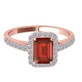 thumbnail image 2 of Aonejewelry 2.50 Ct. Ttw Diamond and Emerald Shaped Garnet Ring in 10K Rose Gold, 2 of 4