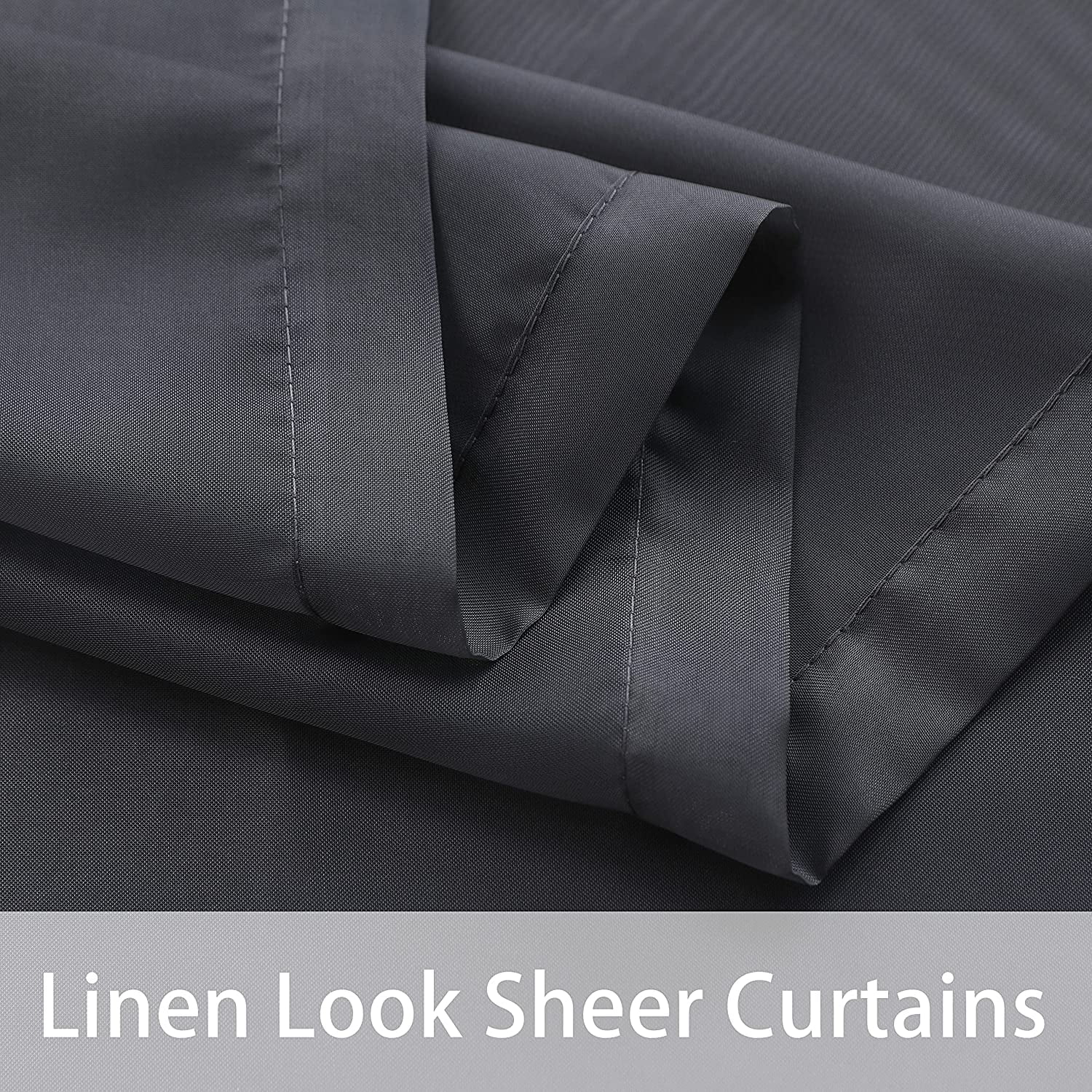 LUSHVIDA Patio Grey Grommet Voile Sheer Outdoor Curtains, "54 x 120" Inches 2 Panels