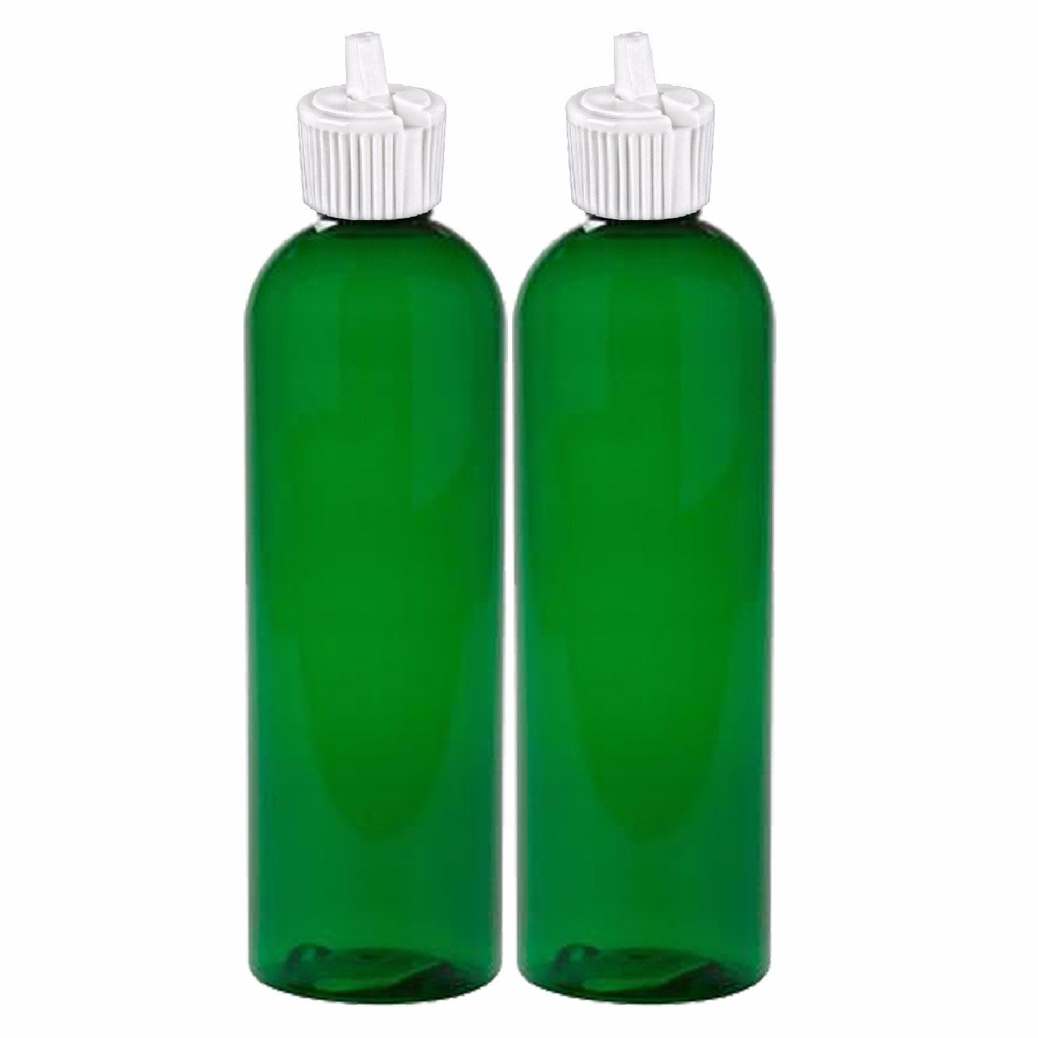 MoYo Natural Labs Turret Spout 8 oz Empty Liquid Bottle with Adjustable Dispenser (Pack of 2, Green)