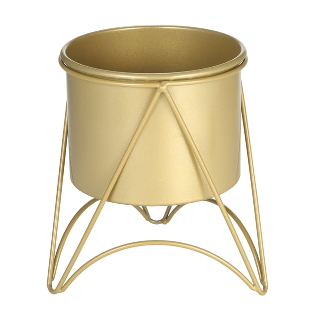 Maceta de flores con soporte Maceta de metal dorado con soporte de metal dorado MABOTO Dorado