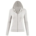 thumbnail image 1 of FashionMille Women Regular Slim Fit Lightweight Zip UP Cotton Blend Hooded Jacket, 1 of 5