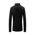 thumbnail image 4 of KeShDi Men's T-Shirts Men's Solid Color Sport Shirt with Zip-Up Lapel Long Sleeve Lapel Top/Shirt Black S, 4 of 7