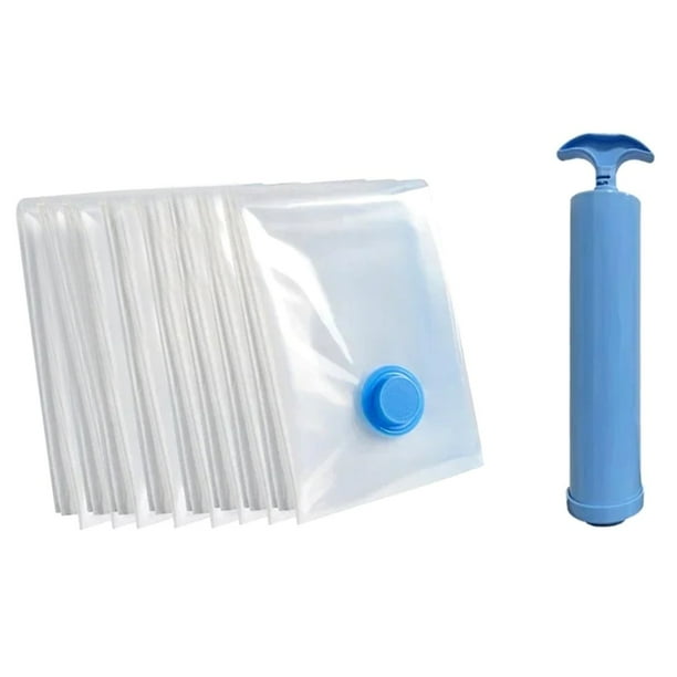 Bolsas de Almacenamiento Al Vacío, Organizador de Armario, Bolsa Sellada Al Vacío, Bolsa Ahorradora de Espacio para Ropa, Almohadas, Ropa de Cama, Mantas, Embalaje, 8 Piezas