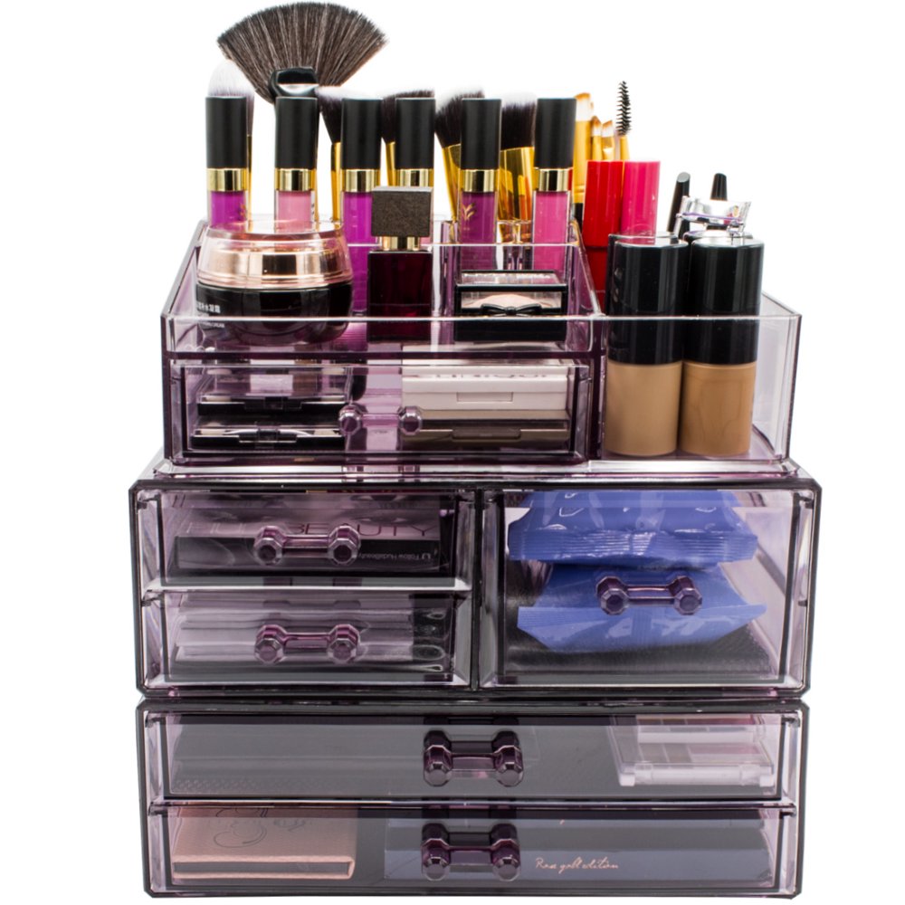 Makeup Storage Case Set Large Display Purple