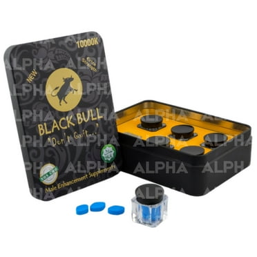 Black Extreme Bull Natural Blue Pills -Don't Quit- Honey, Pack of 18 Pills (6 Bottles x3) Tin Type