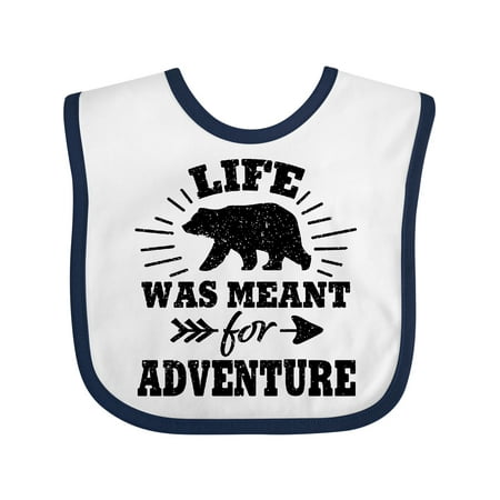 

Inktastic Bear Silhouette Life Was Meant for Adventure with Arrow Gift Baby Boy or Baby Girl Bib