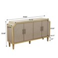 thumbnail image 4 of Storage Cabinet, Sideboard with Linen Decorated Doors for Bedroom, Living Room, Office, 4 of 7