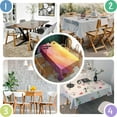 thumbnail image 5 of Colorful Tie Dye Mountain Pattern Rectangle Tablecloth 60"x120",Waterproof Polyester Rectangle Table Cloth, Wipeable Spillproof Polyester Tablecloth for Dining, Camping, Indoor and Outdoor, 5 of 6