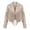 Beige, variant on Women's Western Fringe Jacket, Faux Suede Long Sleeve Moto Coat with Lapel Collar and Tassel Trim, Vintage Cowgirl Outerwear for Concert Outfits