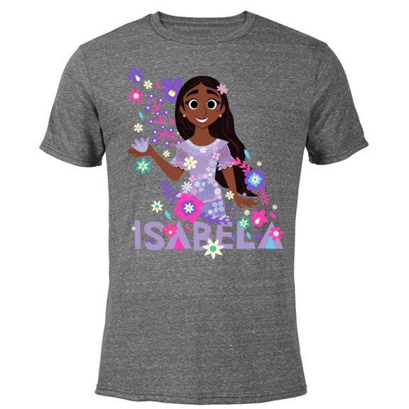 Disney Encanto Isabela Madrigal Floral - Short Sleeve Blended T-Shirt for Adults - Customized-Dark Heather