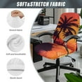 thumbnail image 6 of HELLHERO Hawaii Beach Print Computer Office Chair Protector Dustproof High Back Office Chair Cover Elastic Spandex Gaming Chairs Cover Orange, 6 of 7