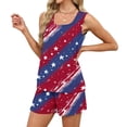 thumbnail image 5 of JULMCOMO 4th of July Two Piece Sets for Women USA Flag Sleeveless Tank Top Patriotic Short Sets Independence Day Square Neck Stars Stripes Clothes with Pockets Sky Blue XL, 5 of 8