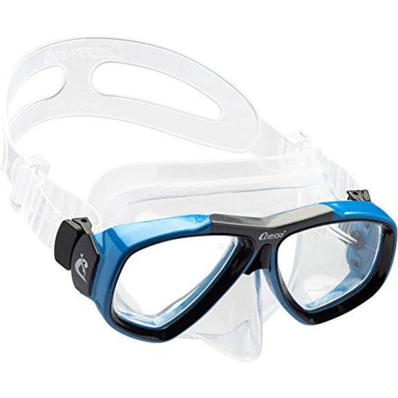 Used Cressi Focus Adult Size Scuba Mask, Blue / Clear