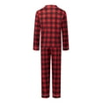 thumbnail image 3 of Rdhnmea Christmas Family Matching Pajamas Set Christmas Plaid Long Sleeve Button Down Shirt with Pants Pjs Set Festival Xmas Party Sleepwear Loungewear, 3 of 9
