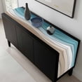 thumbnail image 5 of Turquoise Brown Table Runner 72 Inches Long, Teal White Geometric Gradient Stripes Kitchen Coffee Dining Table Decoration for Home Party Birthday Wedding Home Decor 14x72 Inches, 5 of 8