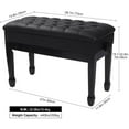 thumbnail image 3 of REDCAMP Adjustable Duet Piano Bench with Storage,Heavy Duty Wooden Double Keyboard Piano Bench Seat with PU Leather Cushion,Black, 3 of 10
