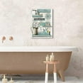thumbnail image 2 of HFDF Farmhouse Bathroom Decor Wall Art Cute Bathroom Sign Poster Country Bathroom Pictures for Wash Your Hands Rustic Wall Canvas Print Painting for Bathroom Decor Turquoise 8x10inch Framed, 2 of 7