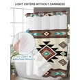 thumbnail image 6 of No Hook Shower Curtain with Snap-in Liner, Southwest Geometric Waterproof Fabric Bathroom Curtains, Brown Mexican Aztec Boho Tribal Bath Curtains & Mesh Top Window 60"x72", 6 of 9