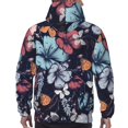 thumbnail image 7 of Wukai Flowers ad Butterflies Print Men Hoodies Fleece Sweatshirts Long Sleeve Sweaters Pullover Fall Outfits Winter Clothes-Large, 7 of 7