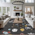 thumbnail image 3 of Cartoon Cute Astronauts Large Area Rugs 8x10 ft Lovely Black Space Spacecraft Rockets Planet Washable Rug Non Slip Indoor Carpet Absorbent Floor Mat for Living Room Bedroom Dining Room, 3 of 9