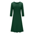 thumbnail image 5 of Lilgiuy Women Slim Fit Comfortable Button V-Neck Solid Color Casual Dress Army Green 2022 Fall Winter, 5 of 5