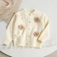 thumbnail image 2 of Atogsazn Toddler Girls Knitted Sweater Kids Casual Long Sleeve Pullover Sweaters Fall Winter Tops Outfit 02-Beige 7-8 Years Fashion, 2 of 9