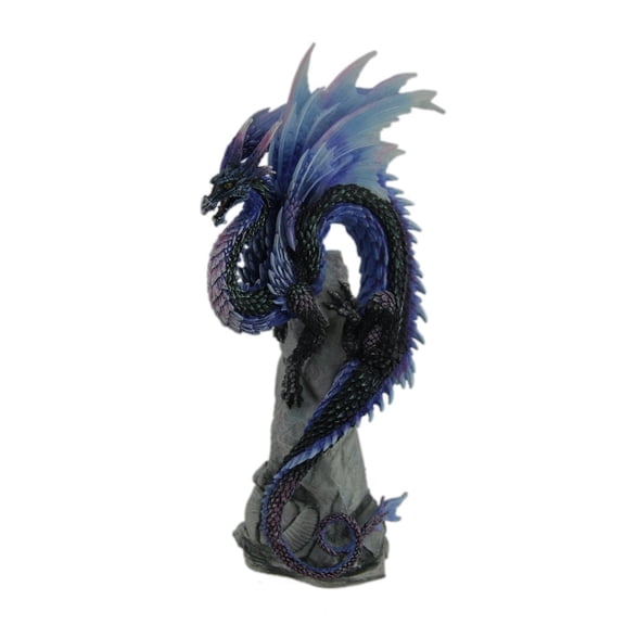 Veronese Design Andrew Bill Sapphire Sentinel Hand Painted Blue Dragon Polystone Statue 10.5 In