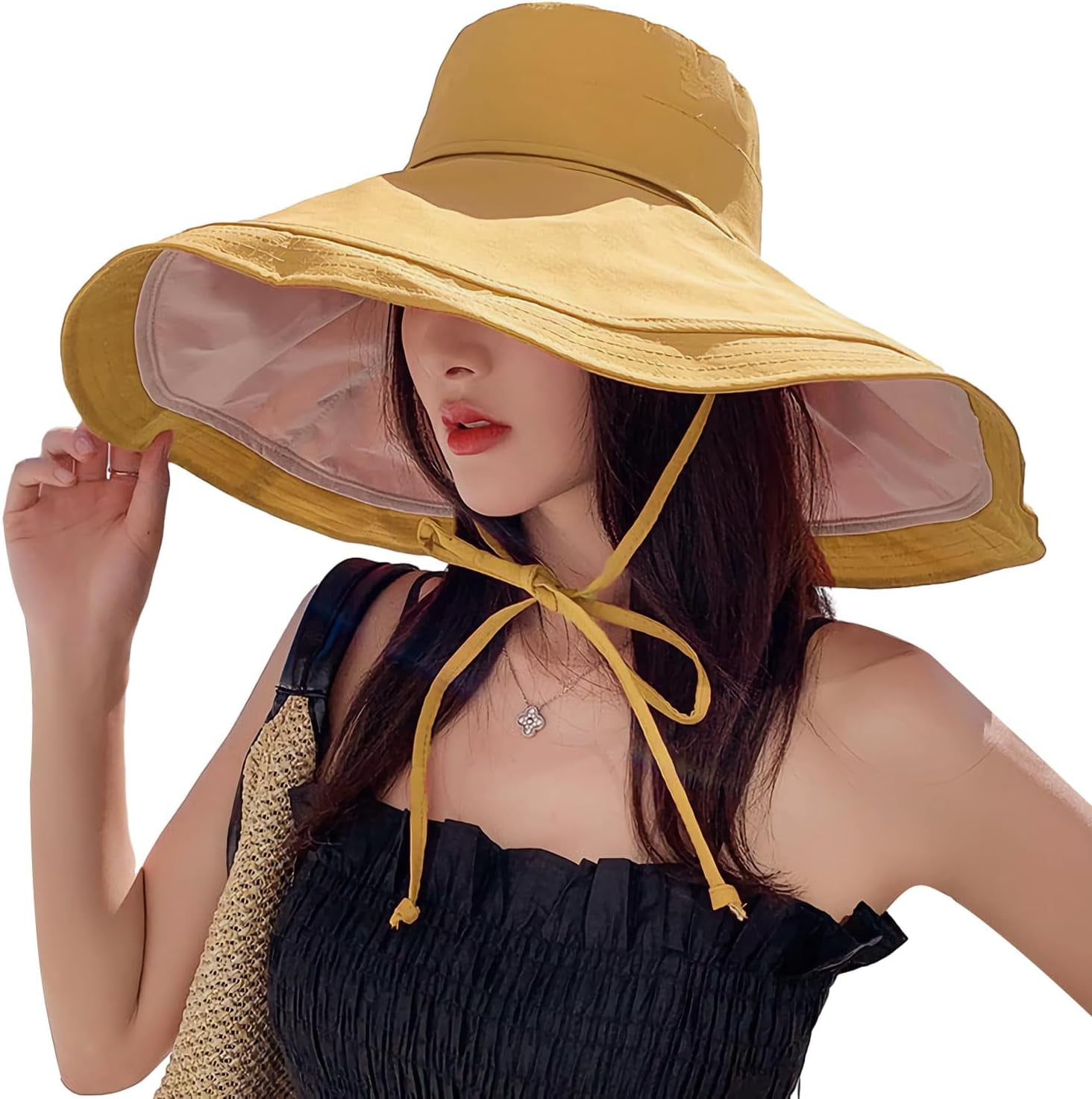 Super Wide Brim Women Sun Hat Cotton Floppy Packable  display picture 2