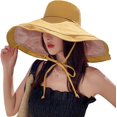 thumbnail image 3 of YooGuoGuo Super Wide Brim Women Sun Hat Cotton Floppy Packable Reversible Wired Edge Hats UV Protection Summer Beach Travel Garden, 3 of 7