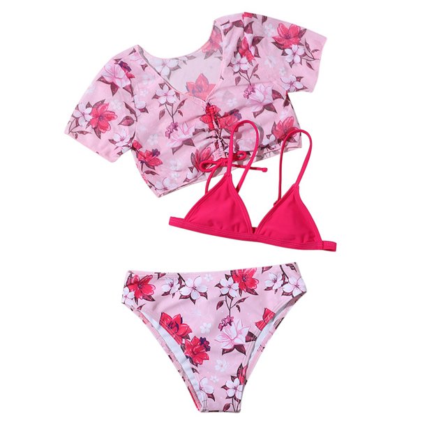713T Big Girls Swimsuits 3 Piece Bikini Set Bathing Suit Swimwear with