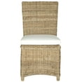 thumbnail image 6 of SAFAVIEH Sebesi Natural Cotton Solid Dining Parsons Chair, Natural (Set of 2), 6 of 10