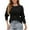 Black, variant on IROINNID Deals Long Sleeve Pullover Shirt for Women Comfy Knitted Stripe Hollow Out Round Neck Tops,Black