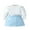 Sky Blue, variant on CocMouse Toddler Girls Spring Outfits Long Puff Sleeve Tops Leather Skirt Set