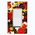 thumbnail image 1 of Metal Light Switch Plate Cover Japanese Flower Pattern Green Wallpaper  FLW040, 1 of 13