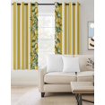 thumbnail image 2 of Yellow Lemon Stripes Blackout Curtains, Light Blocking Print Window Curtains, Summer Spring Fruit Flowers Leaves Thermal Insulated Window Drapes for Living Room Kitchen Cafe 2 Panels, 55"W x 39"L, 2 of 9