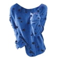 thumbnail image 2 of Women Oversized Sweatshirt Classic Crew Neck Long Sleeve Casual Loose Shirts Basic Tee Fall Tops Outfits Clothes 2024 Pullover Blue 5XL, 2 of 2