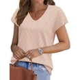 thumbnail image 3 of Ronuti Blouses for Women V Neck Summer Tops Short Sleeve Womens Blouses Spring Business Casual Shirts Sweaters, 3 of 9