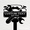 thumbnail image 4 of Handmadetneonsign Garage Metal With Stake, Garage Metal Name Sign Stake, Garage Metal Stake Decor, 4 of 5