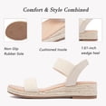 thumbnail image 3 of Ataiwee Women's Platform Wedge Heel Sandals - Open-Toe Adjustable Elastic Strappy, lightweight Rubber Sole, Comfortable Insole, Casual Summer Strappy Sandals., 3 of 6