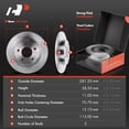 thumbnail image 2 of A-Premium 11.06 inch (280.92mm) Rear Disc Brake Rotors + Ceramic Pads Kit Compatible with Select Buick, Cadillac, Oldsmobile and Pontiac Models - LeSabre, Park Avenue, DeVille, Aurora, Bonneville, 2 of 8