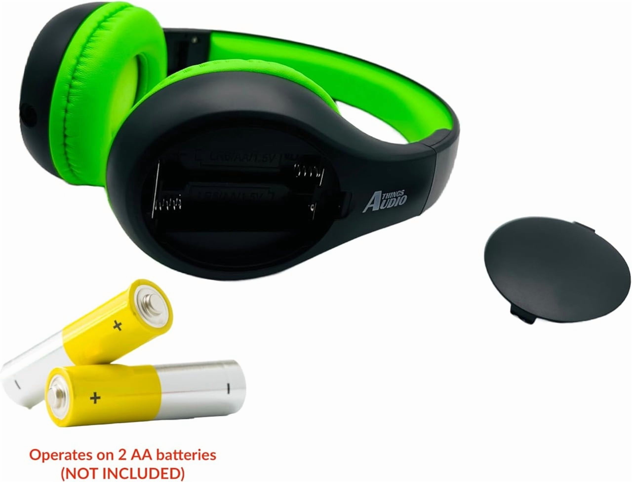 FM Radio Headphones , Great Reception, Sound Quality, Light Weight, Walking, Ease of Use, Jogging, Relaxing, School, Talk Radio, Require 2AA Batteries (Not Included) Black & Lime Green