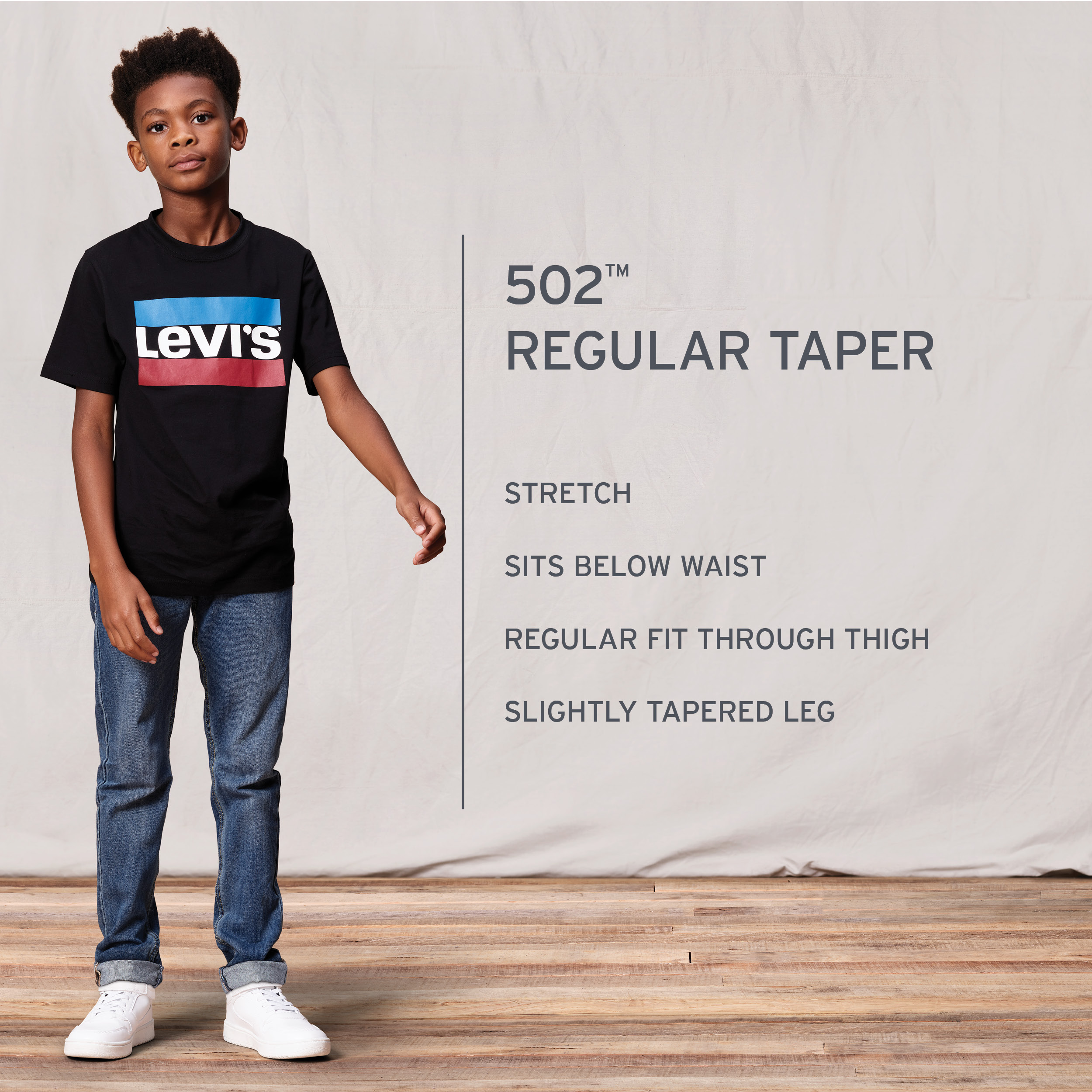 Levi's Boys' Regular Taper Fit Jeans, Sizes 4-20 - image 3 of 13