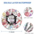 thumbnail image 3 of Shower Caps,Pioneer Flower Floral Print Pattern Waterproof Shower Cap for Women 4 Pieces,Double Reusable Hair Cover for Shower PEVA Elastic Stretch Hem, 3 of 7
