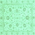 thumbnail image 1 of Ahgly Company Indoor Square Oriental Turquoise Blue Modern Area Rugs, 5' Square, 1 of 4