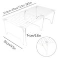 thumbnail image 4 of 1/2-Piece Set freezer shelf,Stackable Cabinet Organizer Shelves,Foldable Pantry Shelf,Plate, Dish,Rustproof Metal Storage Organizer, 4 of 9