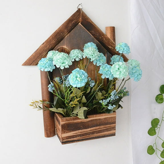 IDEANATEGRATE Simple and Chic Wooden Wall Planter Natural Wood 1Pc 15.72X13.76X3.14in